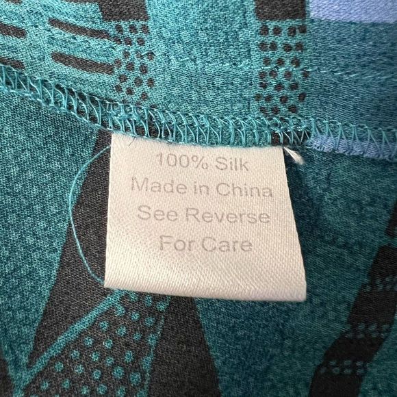 Parker Womens Sz XS Silk Sheer Geometric Tie Sleeve Blouse - Picture 6 of 6